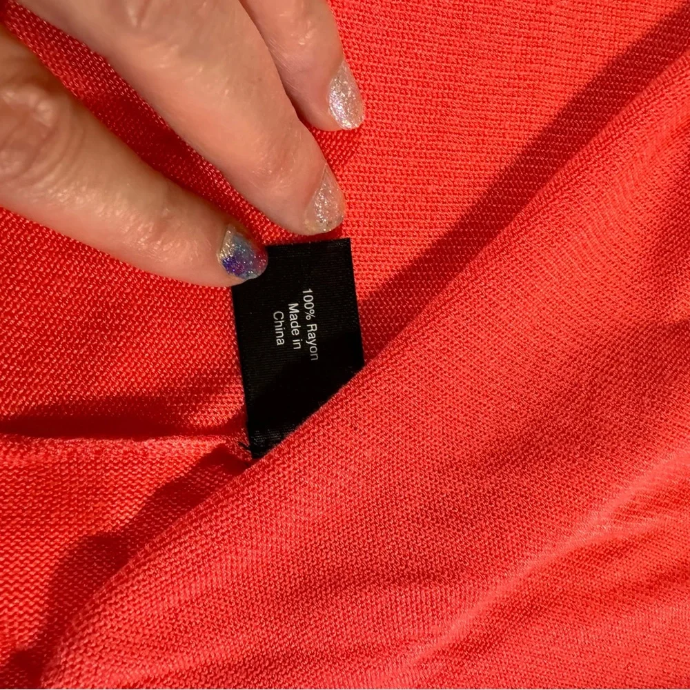 NWT Lane‎ Bryant Open Front Drape Shrug Cardigan Cabo Coral Pink Size 14/16 - Picture 6 of 15